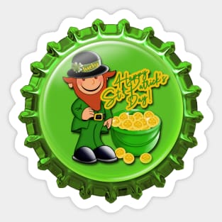 Happy St. Patrick's Day Leprechaun Gold Magnet and Sticker | Cherie(c)2022 Sticker